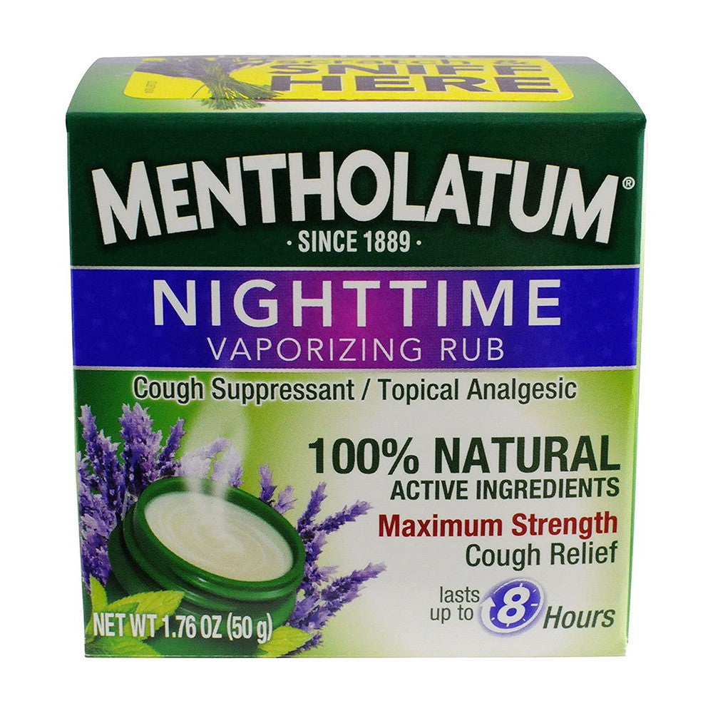 Mentholatum Nighttime Vaporizing Rub Max Strength Cough Relief, 1.76 Oz